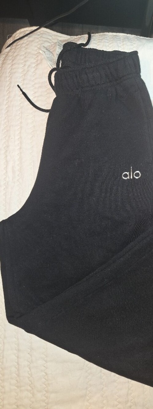 ALO Yoga Black Logo Jogger Sweatpants - Picture 3 of 10